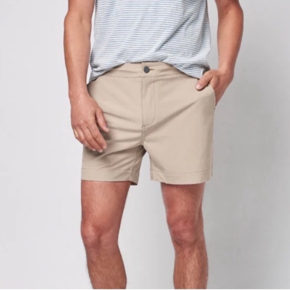 Faherty Other - Faherty All Day Shorts 5” Inseam Tan Button Fly Trouser Shorts Size 38
